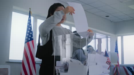 voting at a polling station