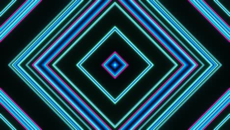 un flujo pulsante de cuadrados multicolores sobre un fondo negro.