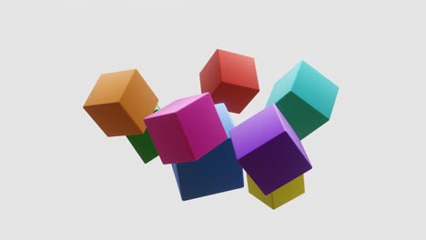 colored cubes in looping motion