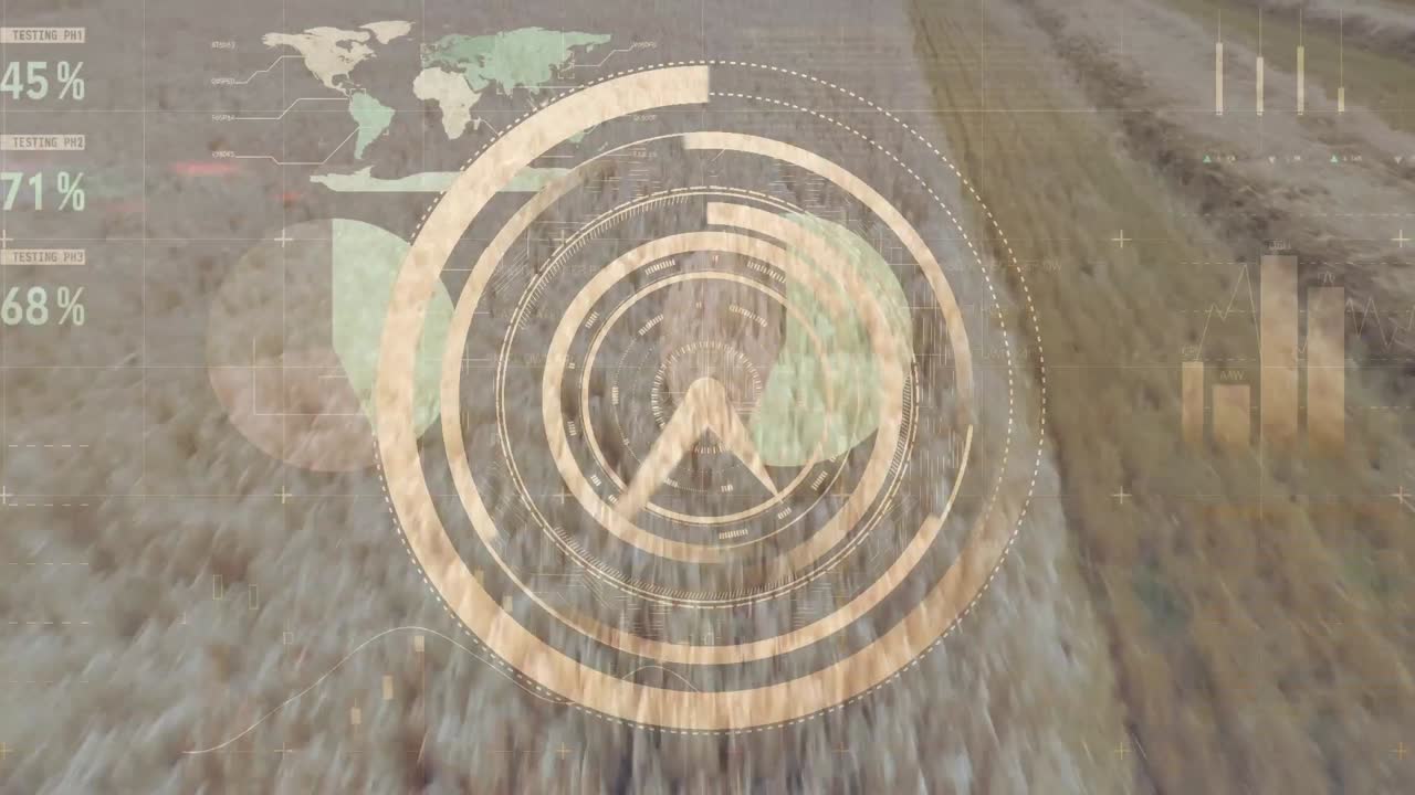 그래프와 밀 위로 움직이는 시계의 애니메이션