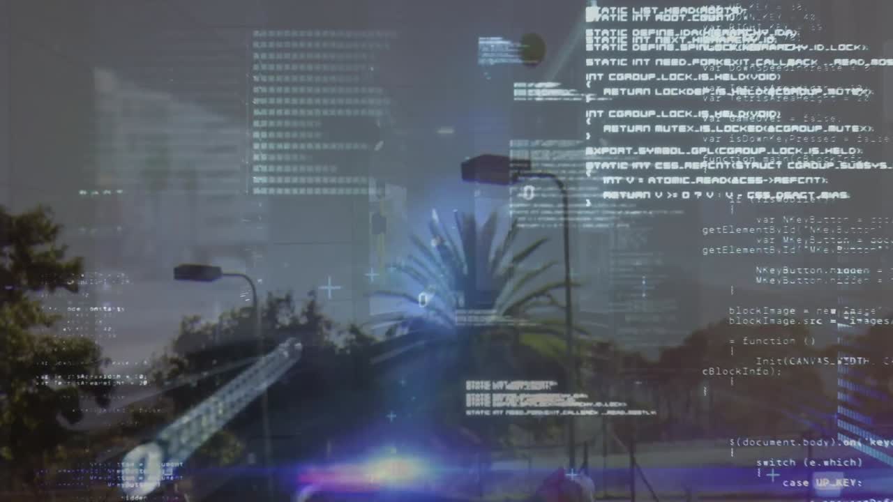 Animation of data processing over caucasian tennis player