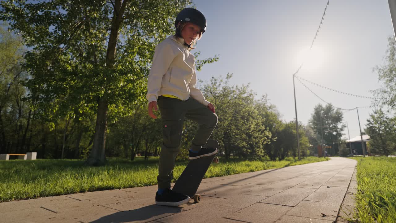 Ragazzo che fa Skateboard al Parco