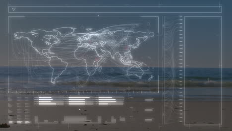 animación del procesamiento de datos sobre el hombre apto corriendo