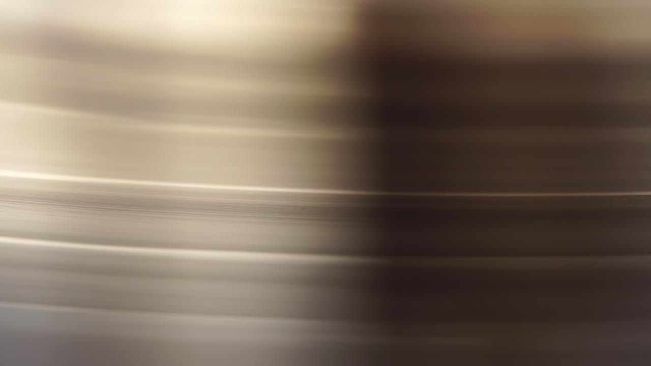 Spinning Vinyl Record Lines, Macro Close Up