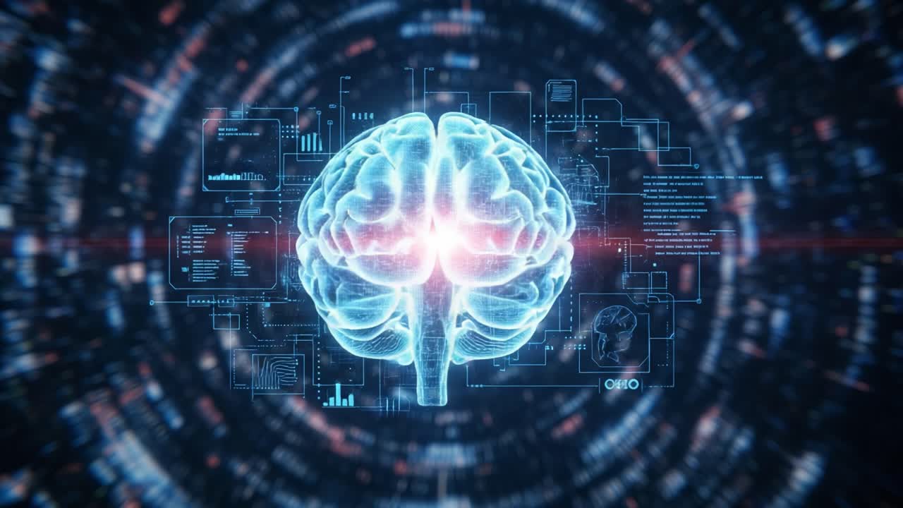 Exploring the Depths of Neural Networks: A Visual Representation of Technology and Intelligence in the Digital Age, Showcasing the Complexities of the Human Brain in a Futuristic Format