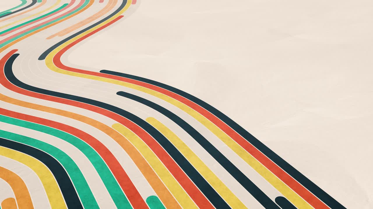 Abstract Retro Colorful Wavy Lines Flowing Animation