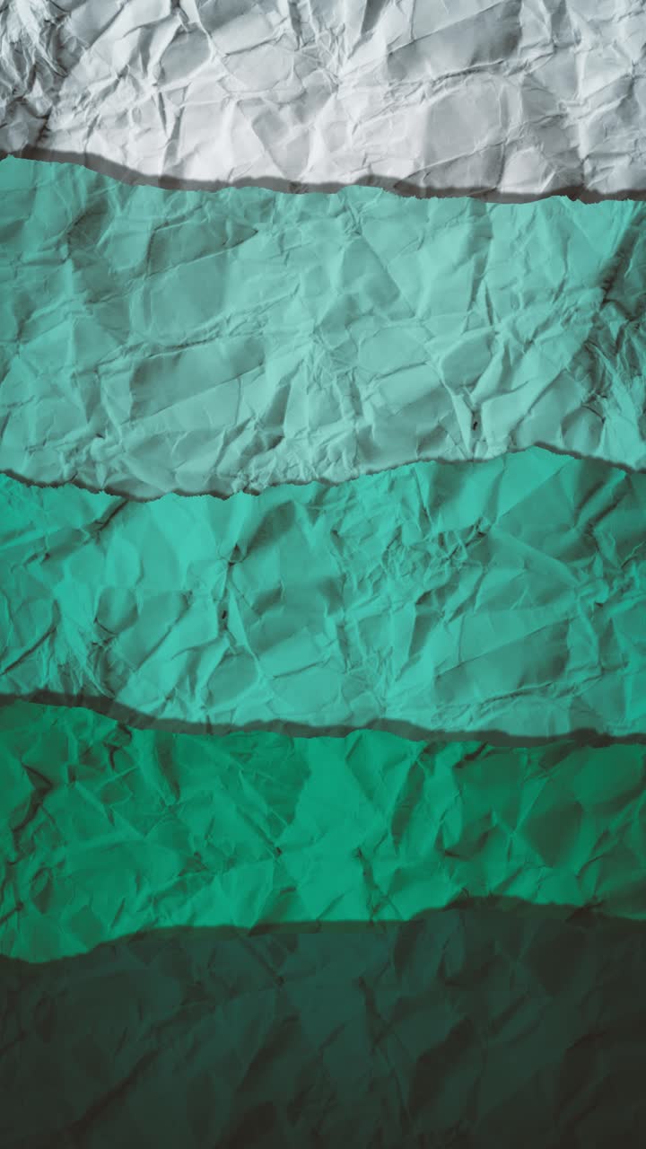 Vertical elegant 3D paper cut animation for TikTok and social media. Professional emerald green layers with seamless fluid motion