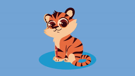 cute tiger animal character animation