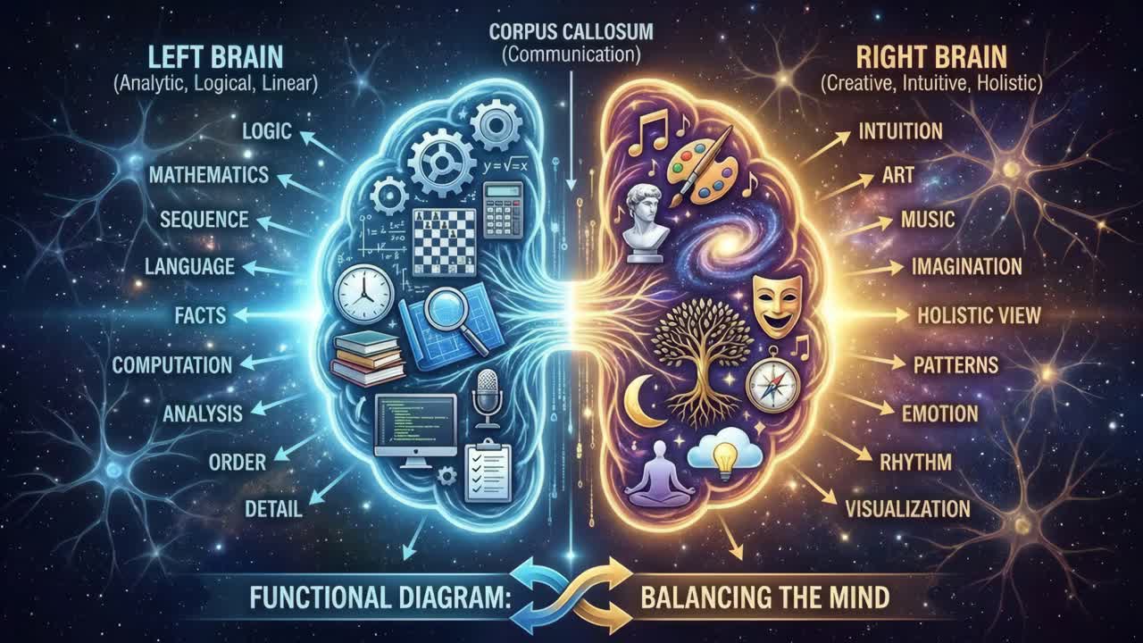 Left Brain vs Right Brain: A Functional Diagram