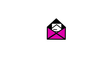 magenta and black envelope with letter icon