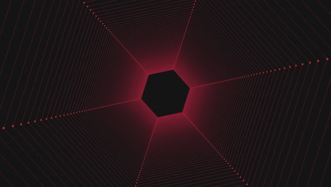 patrón hexagonal dinámico rojo y negro con líneas llamativas
