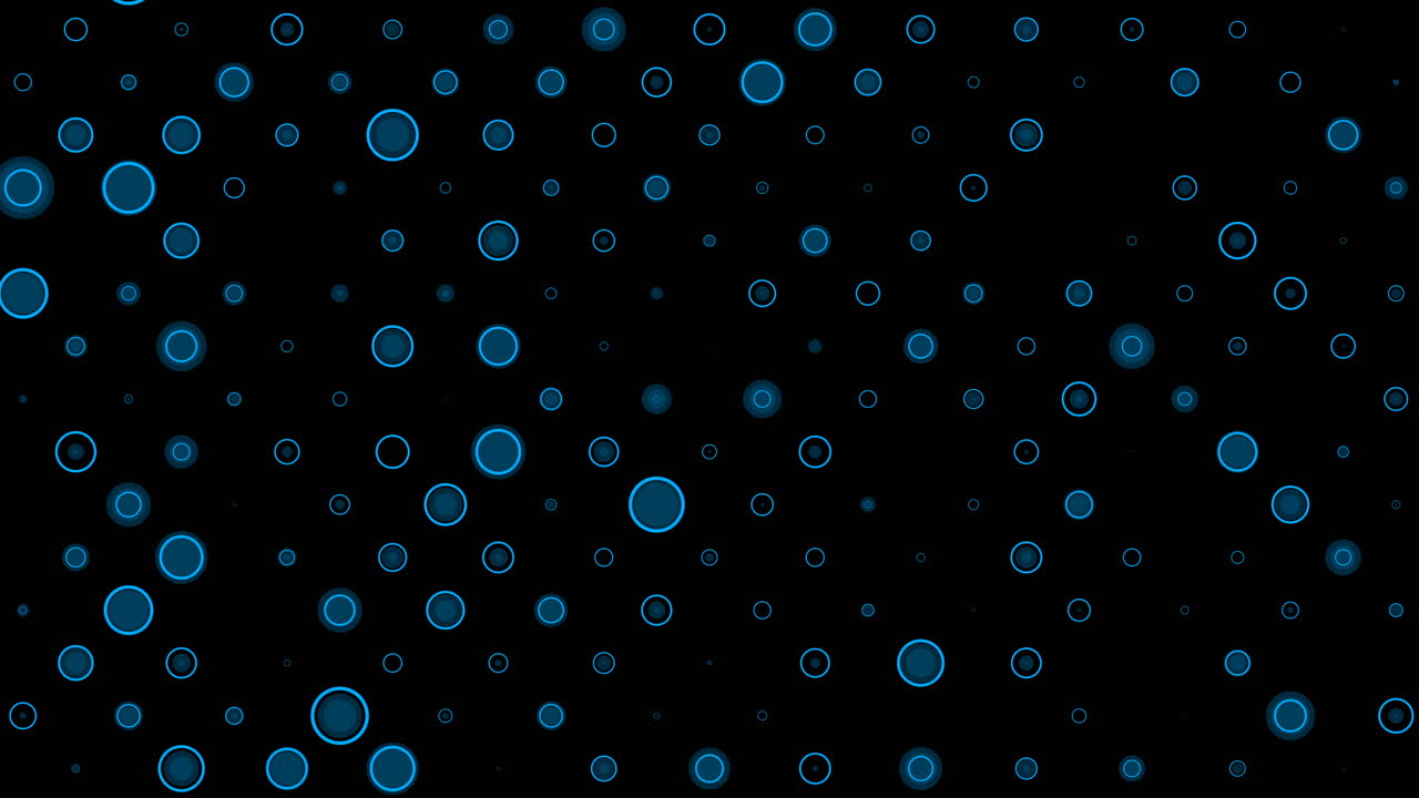 Abstract Blue Circles on Black Background