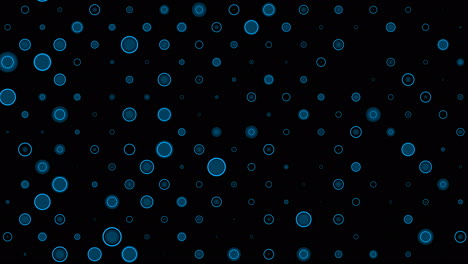 círculos azules abstractos sobre un fondo negro