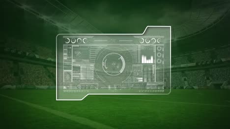 Animation-of-scopes-scanning-and-data-processing-over-sports-stadium