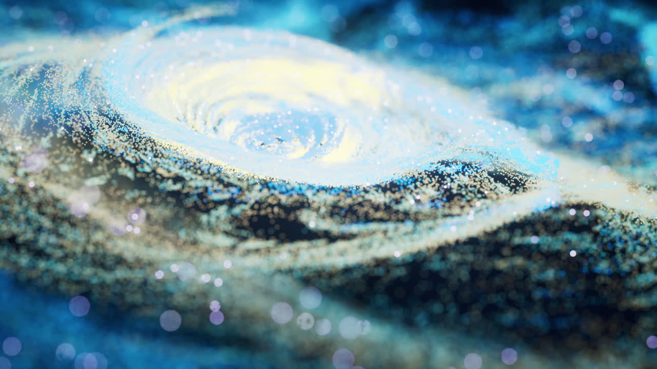 nebulosa colorida con partículas brillantes de densidad, representación en 3d.