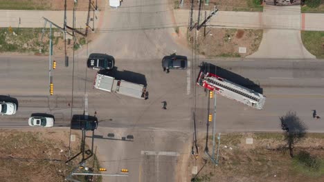 Birds-eye-view-of-a-car-accident-that-involved-a-pedestrian