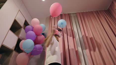 teenage girl with balloons