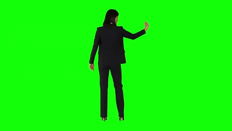 businesswoman wearing something with her hands