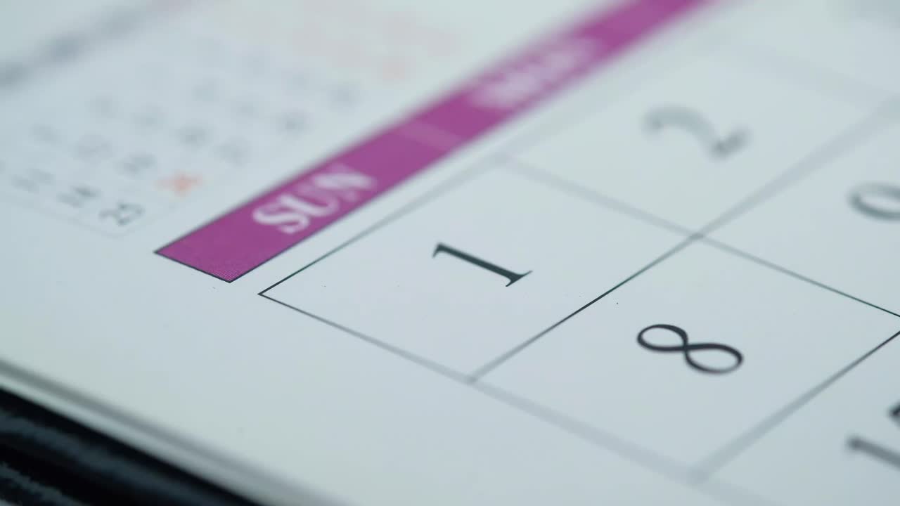 Marking the First Day of the Month on a Calendar