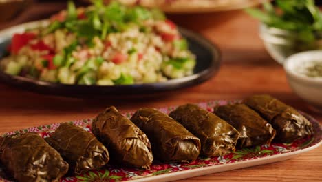delicious dolma and salad platter
