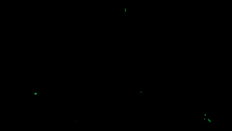 animation of yellow and green glowing pulsating triangles moving