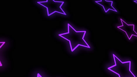 pulsing neon stars pattern with led light in casino style