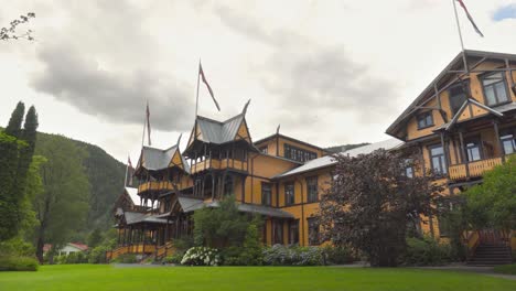 Imposing-Architecture-Of-Dalen-Fairytale-Hotel-On-Tokke-In-Vestfold-og-Telemark,-Norway