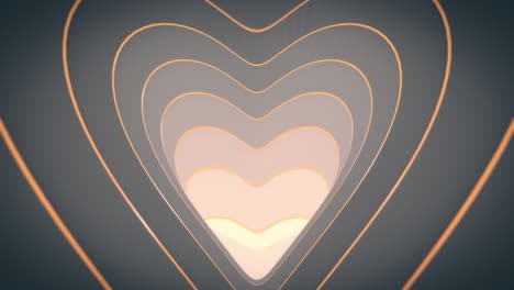túnel de corazones de bucle abstracto gris
