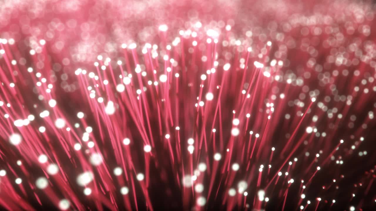 Millions of fiber optic cables with light movement