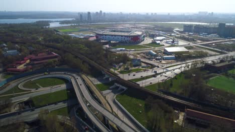vista aérea de una intersección de autopista