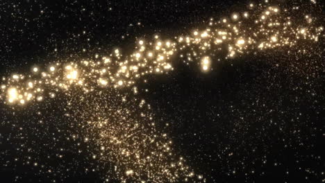 animation of lens flares moving and leaving small particles over black background