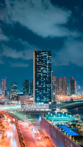 city skyline at night