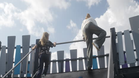 children playing at a playground