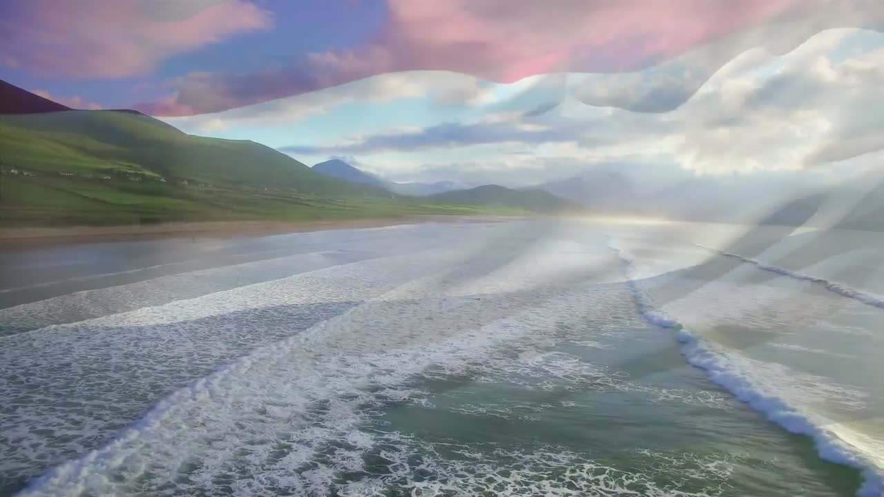 네덜란드  ⁇ 발을 흔드는 디지털 구성 해양 파도의 공중 시야에 맞춰