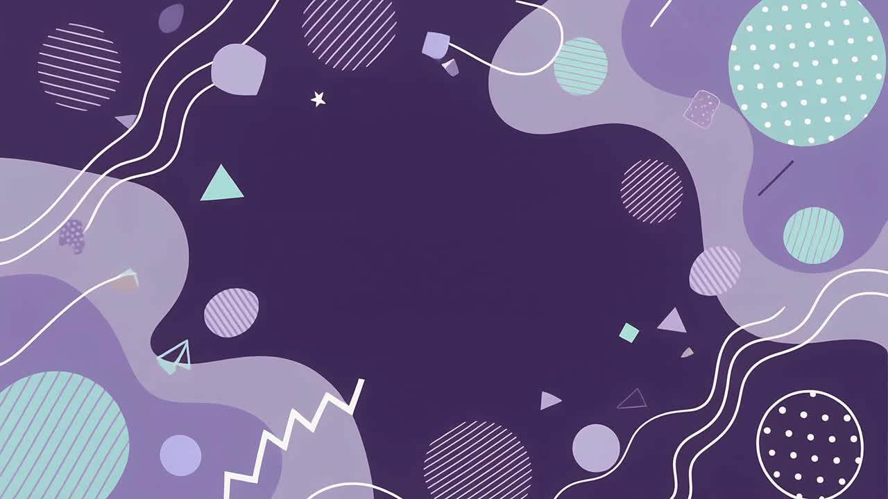 Animazione astratta moderna con forme fluide viola e verde acqua