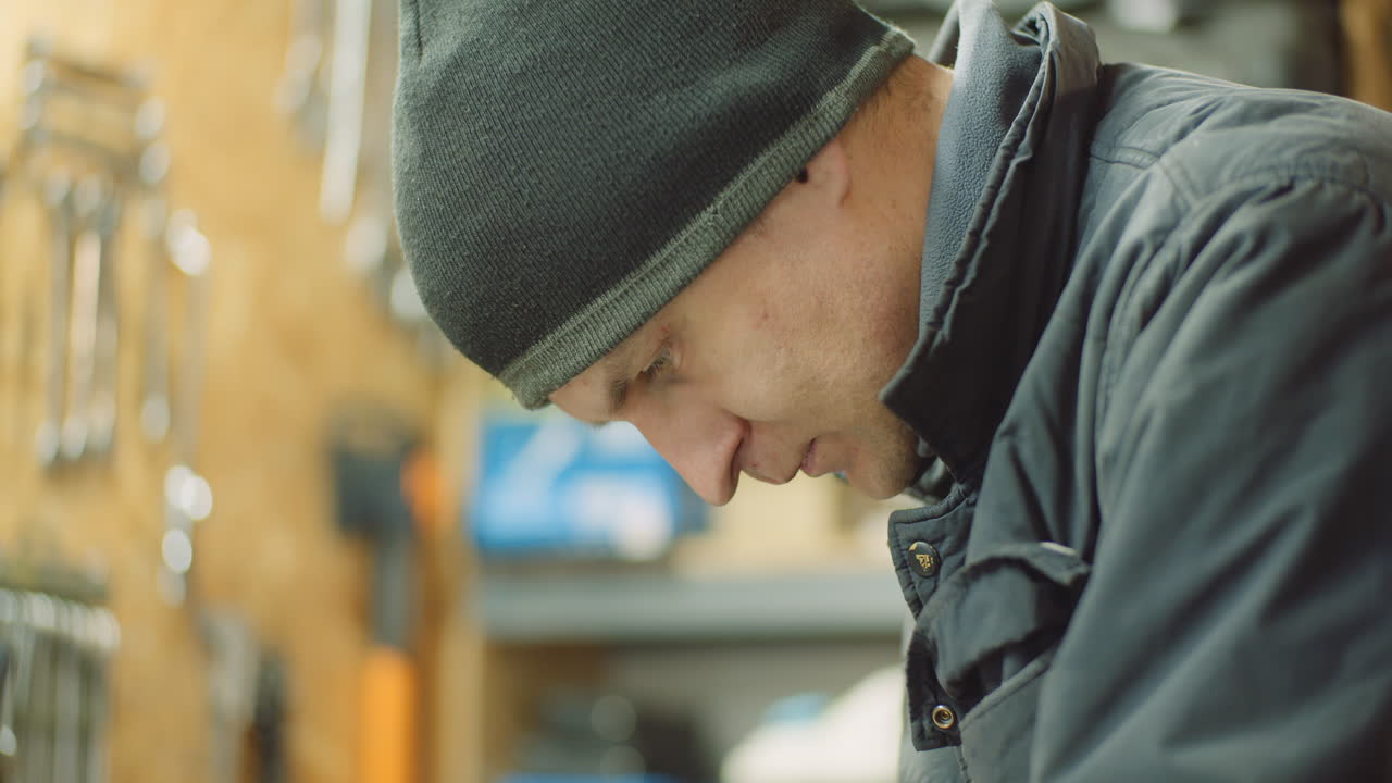 Man Working At Metal Industry Cutting And Measuring Metal Parts At Workshop 3