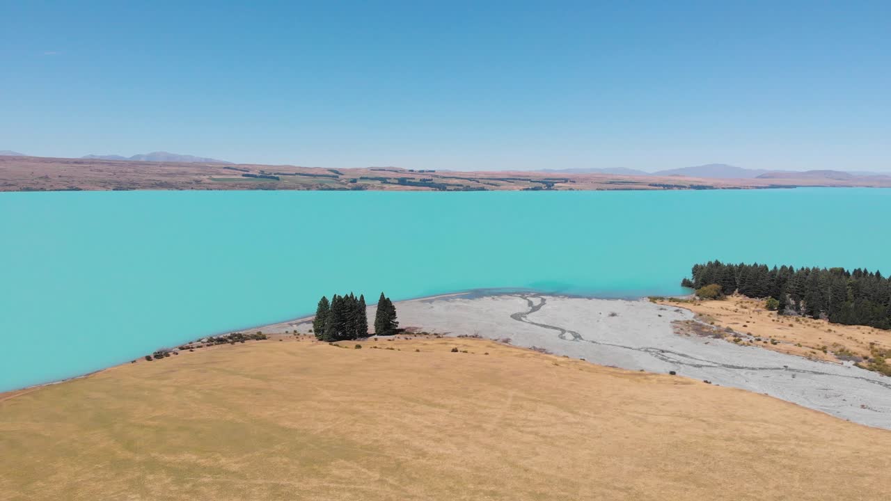 Stunning Aerial View of a Turquoise Lake in New Zealand
