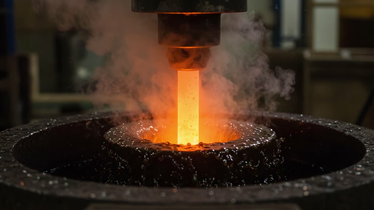 L'intenso processo di forgiatura: Catturando la trasformazione del metallo attraverso calore e pressione in un ambiente di officina