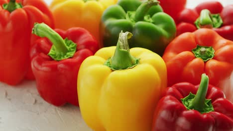 multicolored bell peppers in heap