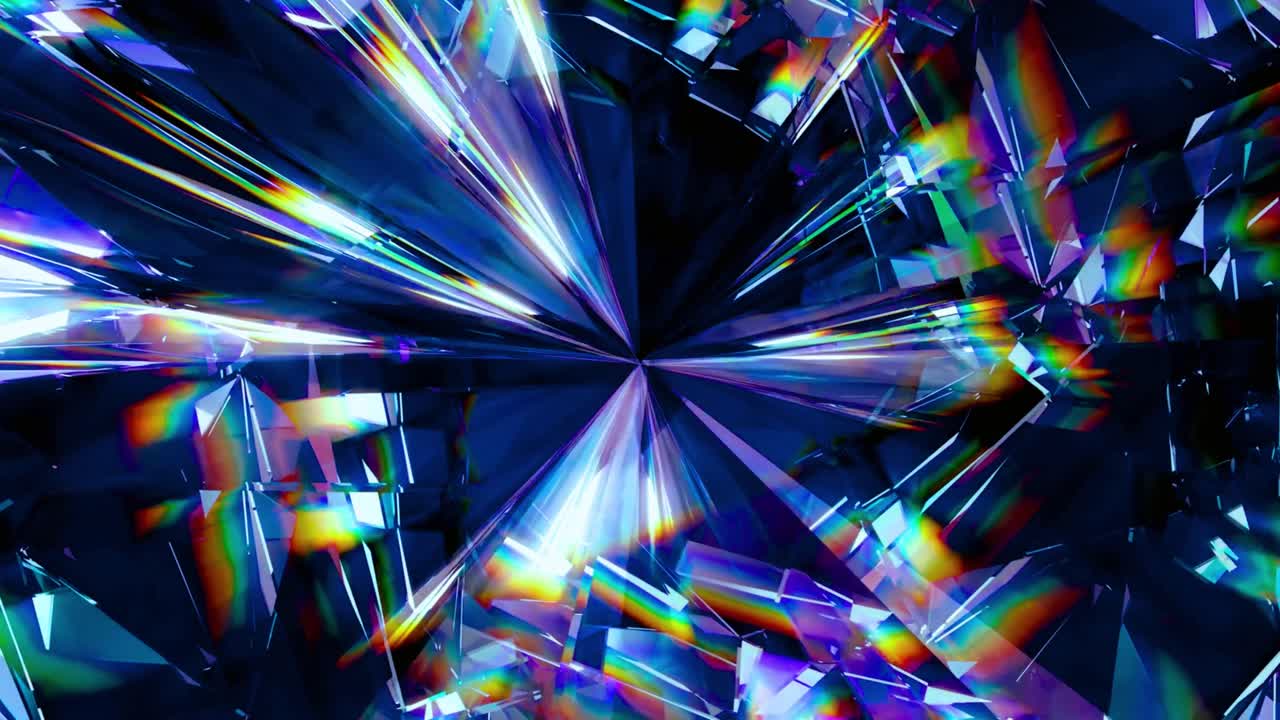 Primo piano di un diamante scintillante con riflessi arcobaleno