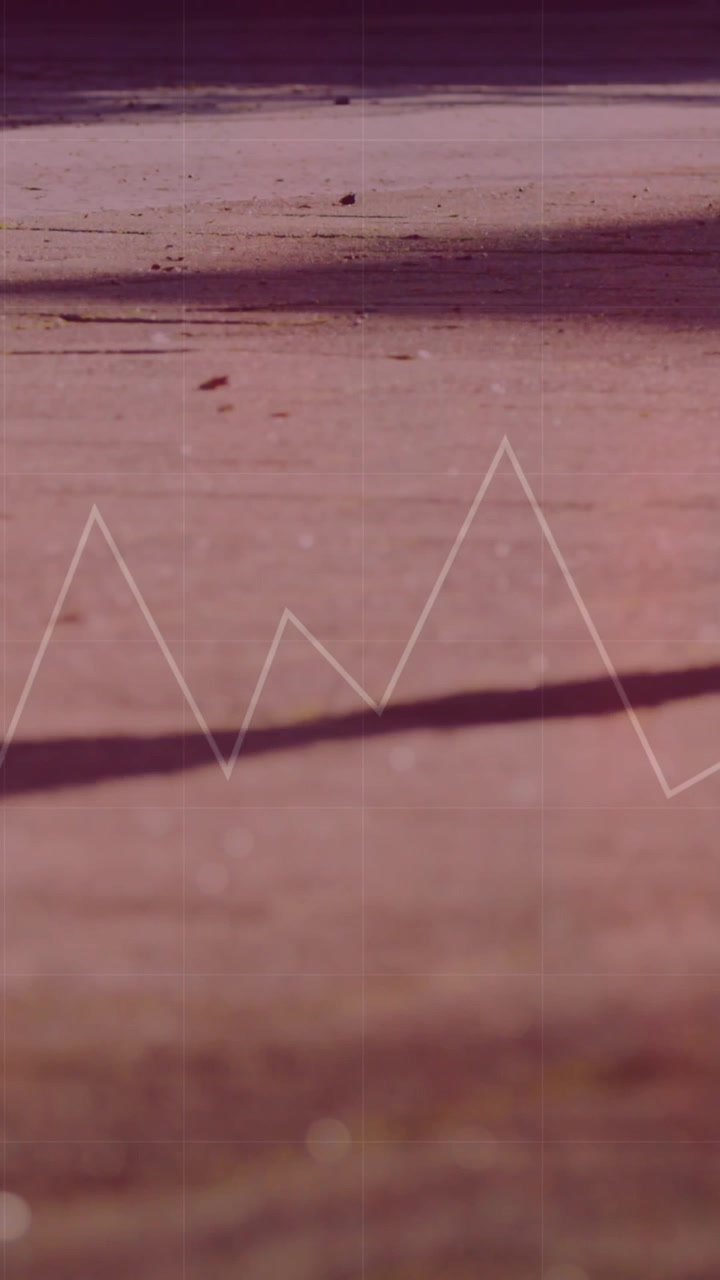 Animation of financial data processing and flag of china over people walking on street