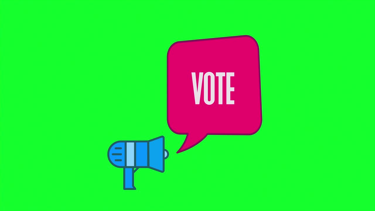 Megaphone with speech bubble Vote, best animation, best sign and icon
