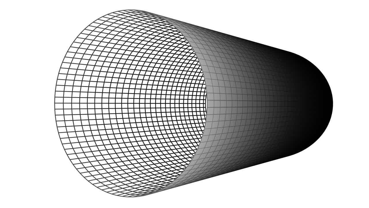 proceso de generación de cuadrícula de tubería abstracta 4k 3d, tecnología de impresión 3d, material nanométrico, túnel redondo.
