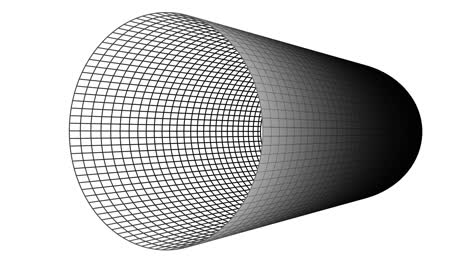 proceso de generación de cuadrícula de tubería abstracta 4k 3d, tecnología de impresión 3d, material nanométrico, túnel redondo.