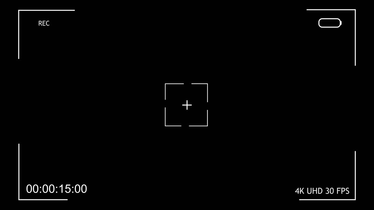 Camera Recording Interface Overlay with Timer and Crosshair