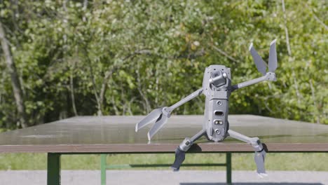 damaged drone on table