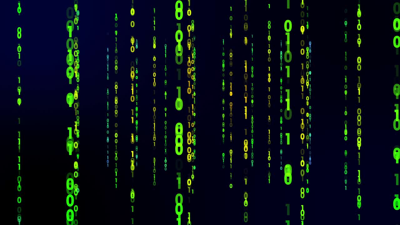 4K motion graphic of Digital technology with binary digits light path in line information data abstract background, future data technology of cyber programming concept in red neon theme