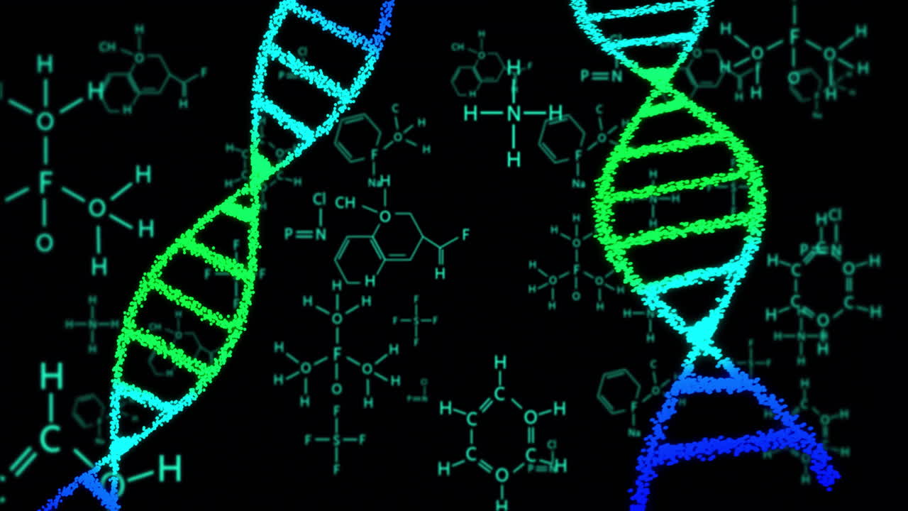 cadenas de adn y estructuras químicas, procesamiento de datos científicos
