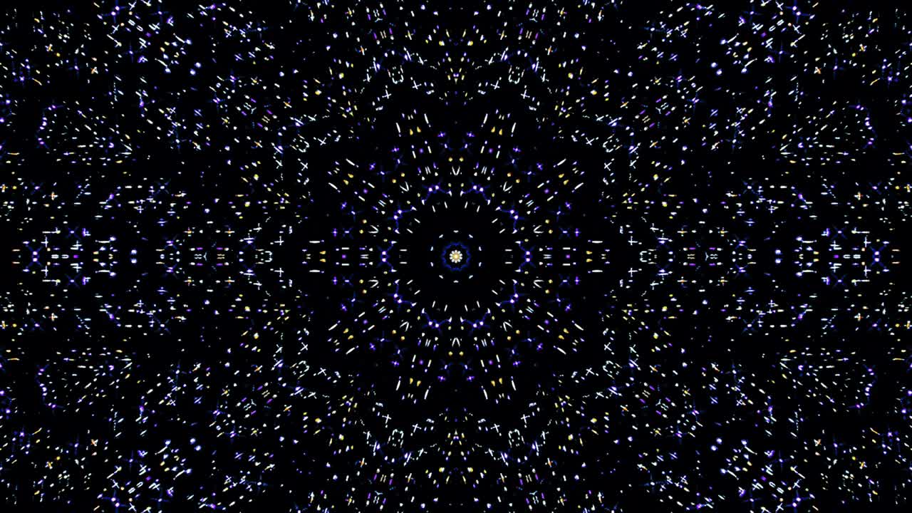 abstract lines colorfull light shining round shape in center, black background