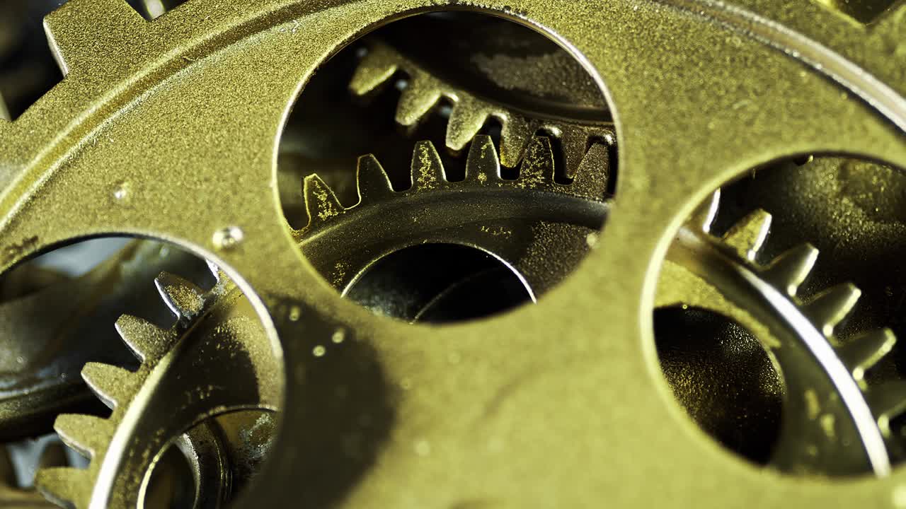 Working of Old Golden Copper Color Gears